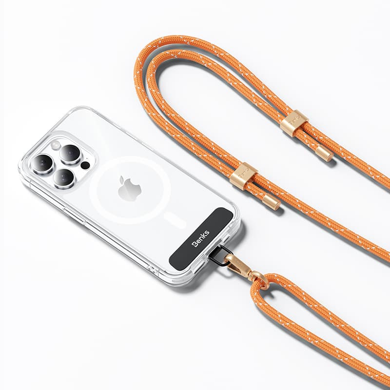 Univerzální šňůrka Benks GS01 na telefon oranžová - náhled 2