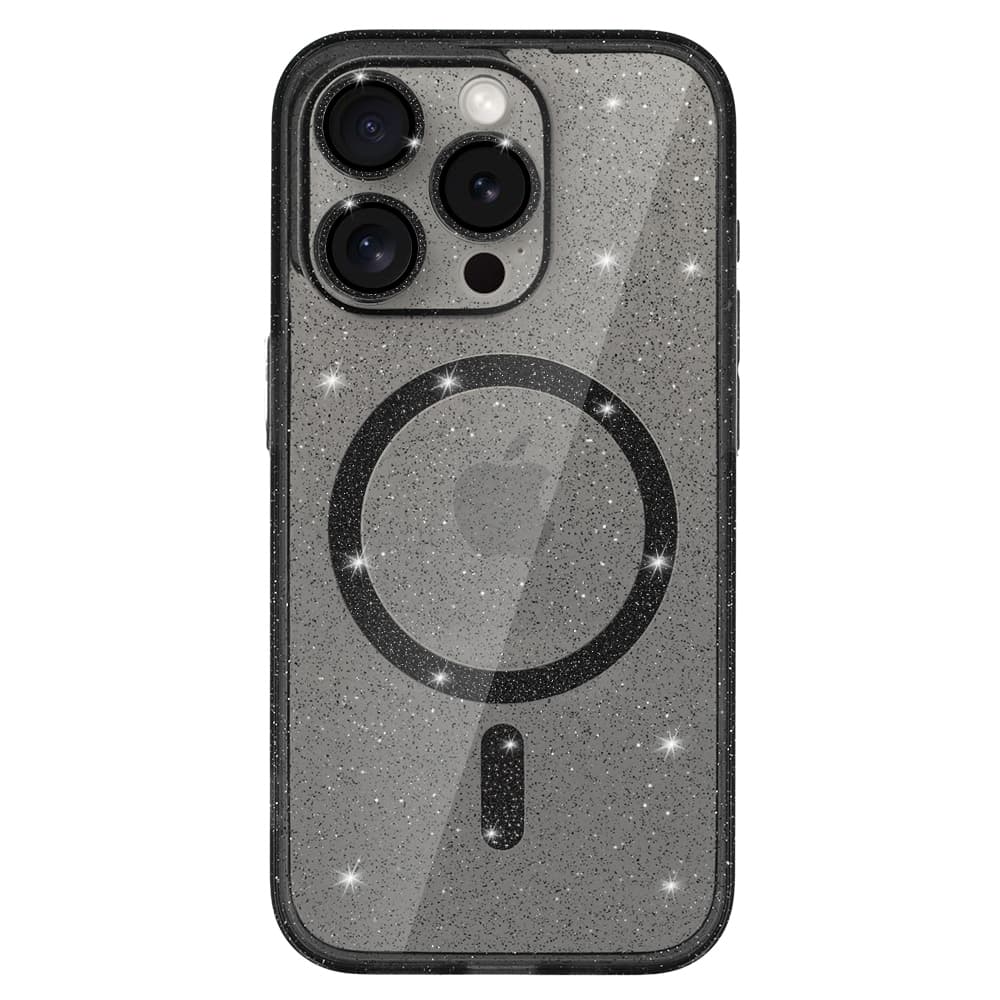 Zadní kryt Glitter Magsafe pro iPhone 16 Pro černý čirý - náhled 2