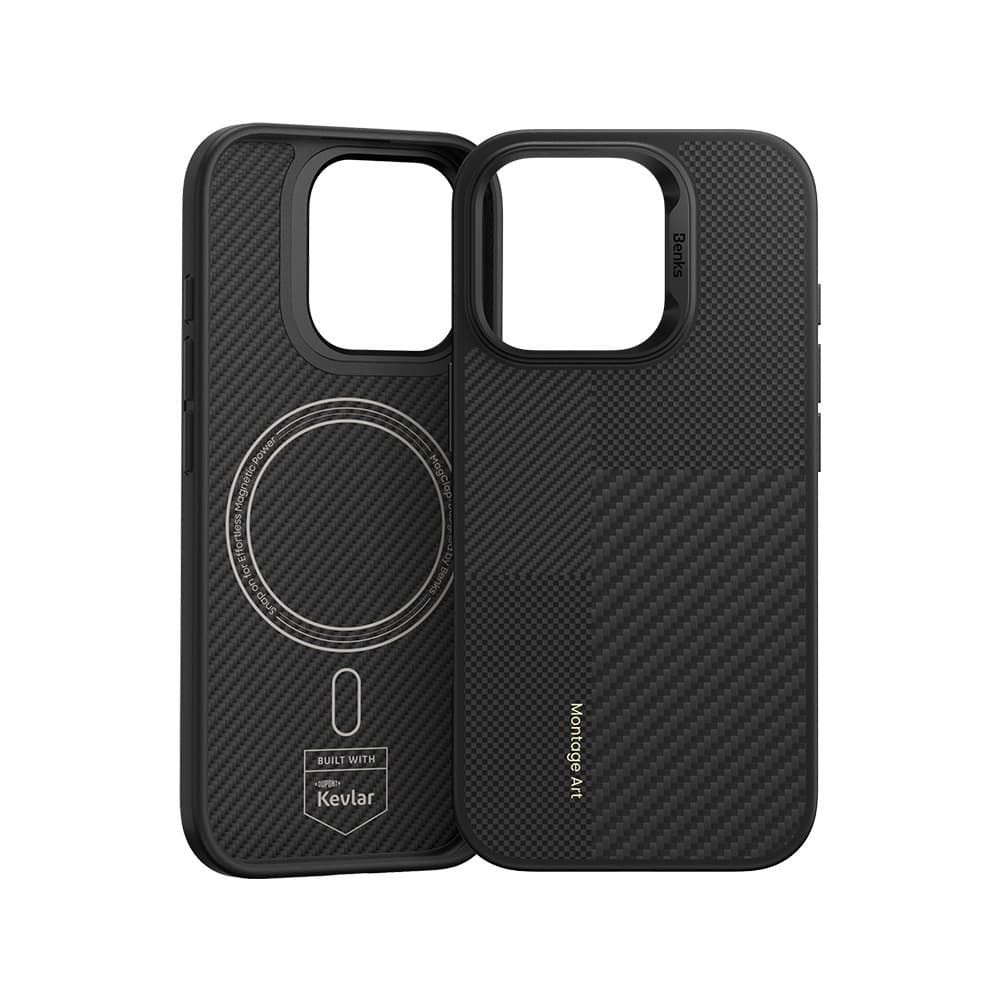 Zadní kryt Benks Montage Magnetic Armor Air Kevlar Metal Frame 600D pro iPhone 16 Pro černý - náhled 2