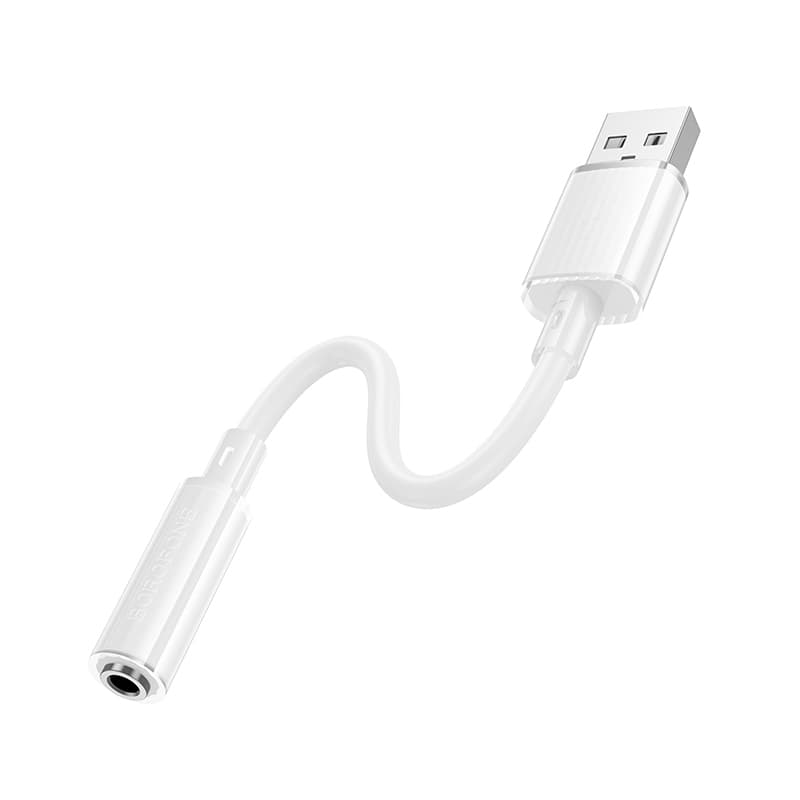 Adaptér Borofone BV22 Lemon - USB-A - jack 3,5 mm bílý - náhled 2