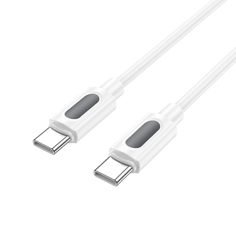 Datový kabel Borofone BX114 Structure USB-C - USB-C PD 60W 3A 1m bílý - náhled 2