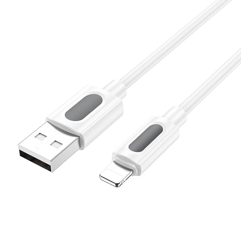 Datový kabel Borofone BX114 Structure USB-A - Lightning 2.4A 1m bílý - náhled 2