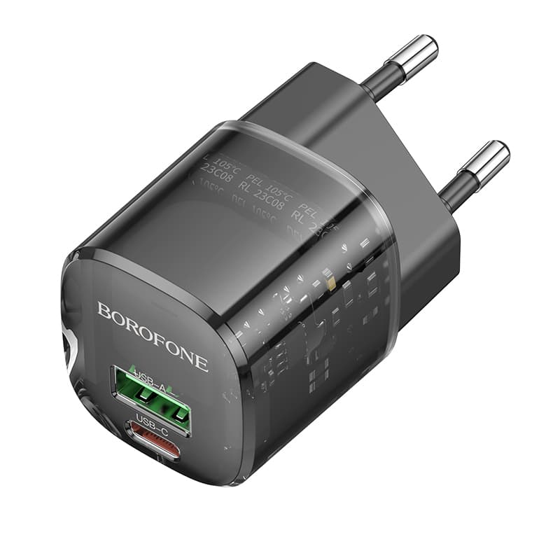 Adaptér Borofone BN17 Sunlight s funkcí rychlonabíjení Dual 20W 3A černý - náhled 2