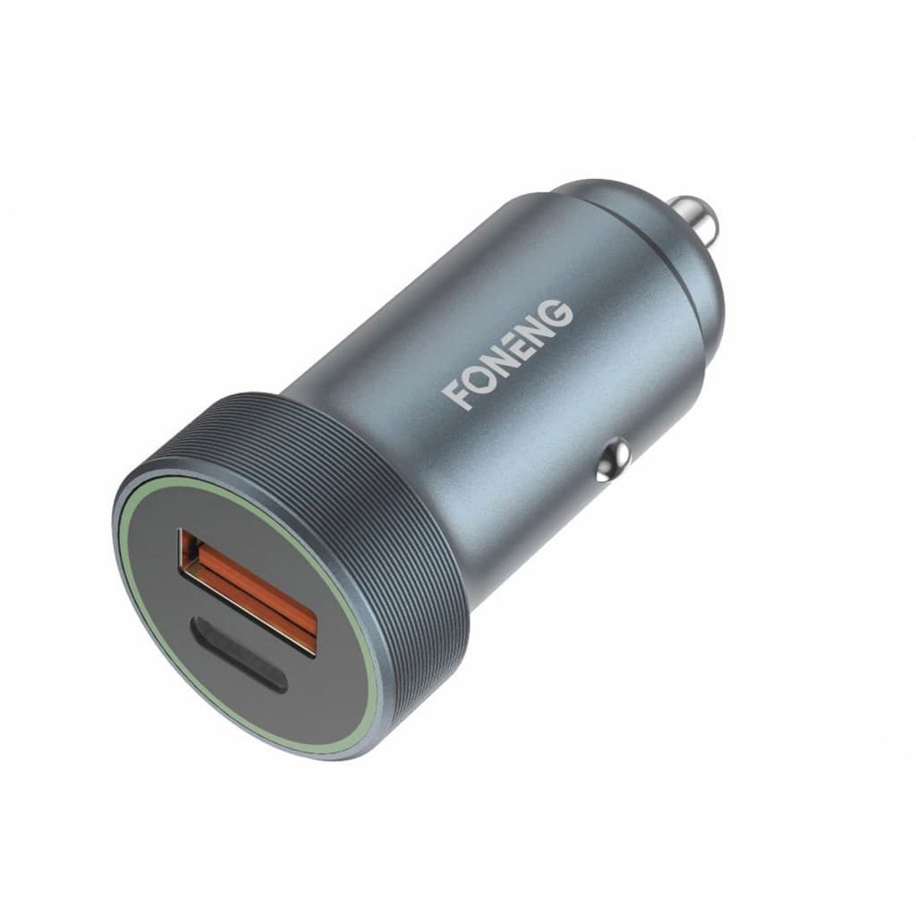 Adaptér do auta Foneng C16 s funkcí rychlonabíjení Dual 30W 3A stříbrný - náhled 2