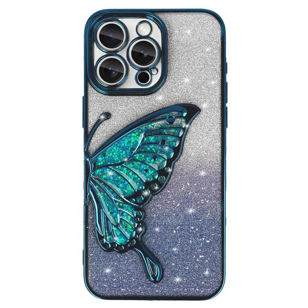 Zadní kryt Tel Protect Butterfly Water pro iPhone 15 Pro modrý - náhled 2