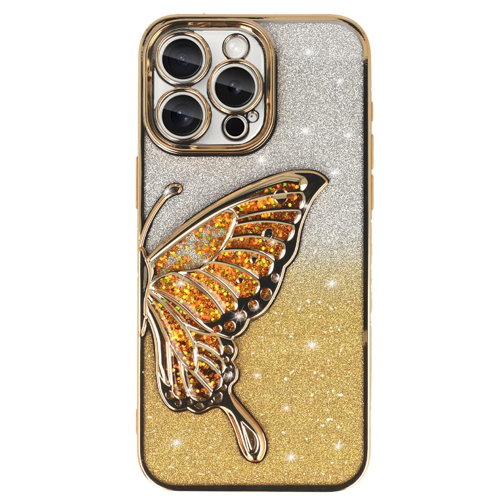 Zadní kryt Tel Protect Butterfly Water pro iPhone 16 Plus zlatý - náhled 2