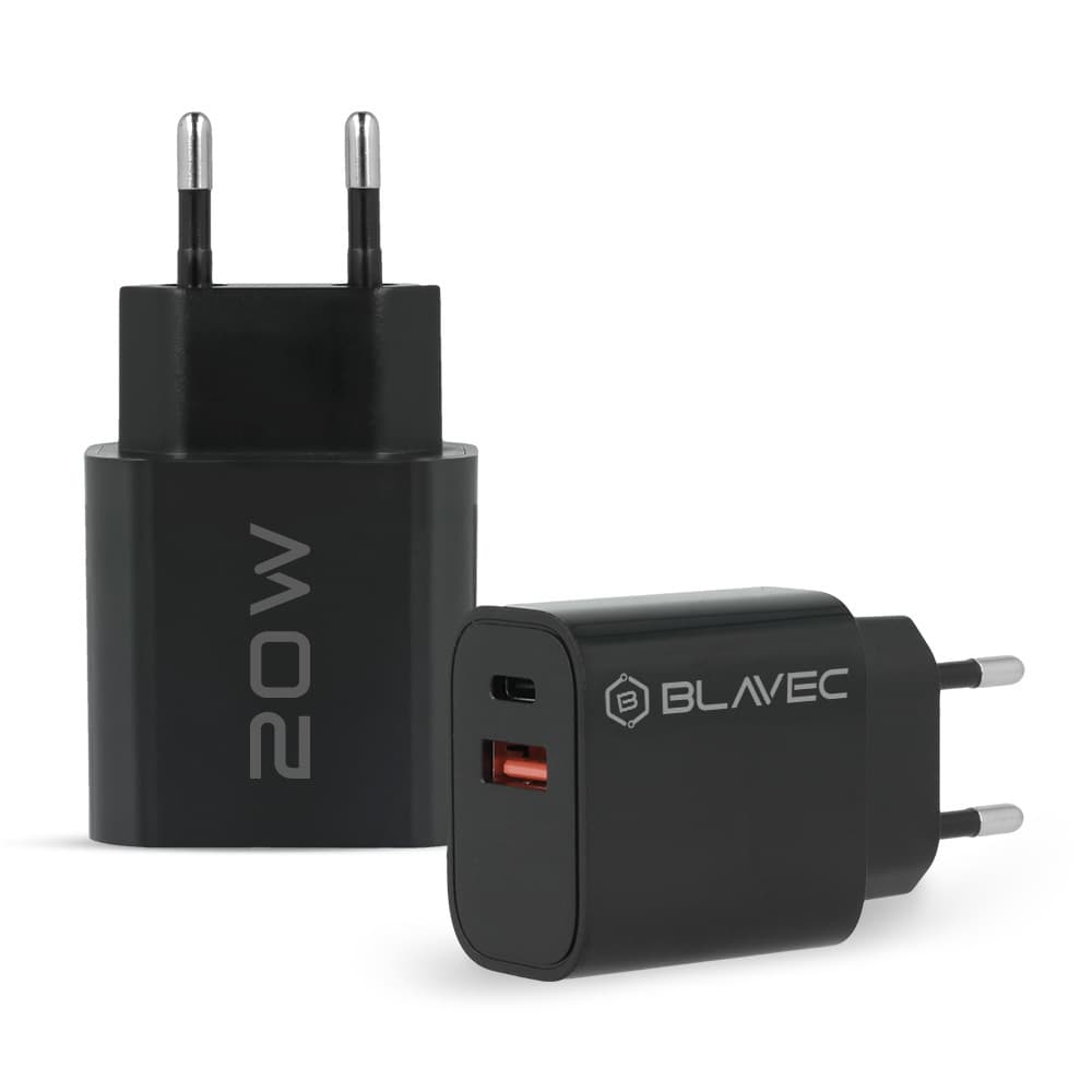 Adaptér Blavec BC2 s funkcí rychlonabíjení 20W Dual (TCBC2-UCB20) černý - náhled 2