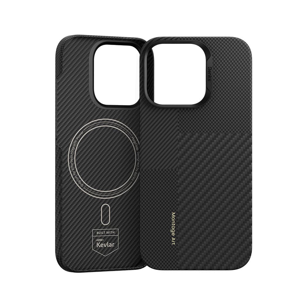 Zadní kryt Benks Montage Magnetic Armor Air Kevlar PC Frame 600D+1500D (MB65) pro iPhone 16 Pro black - náhled 2