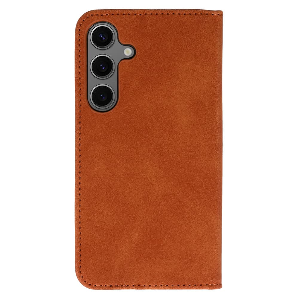 Knížkové pouzdro Wonder Prime pro Samsung Galaxy S25 hnědé - náhled 2