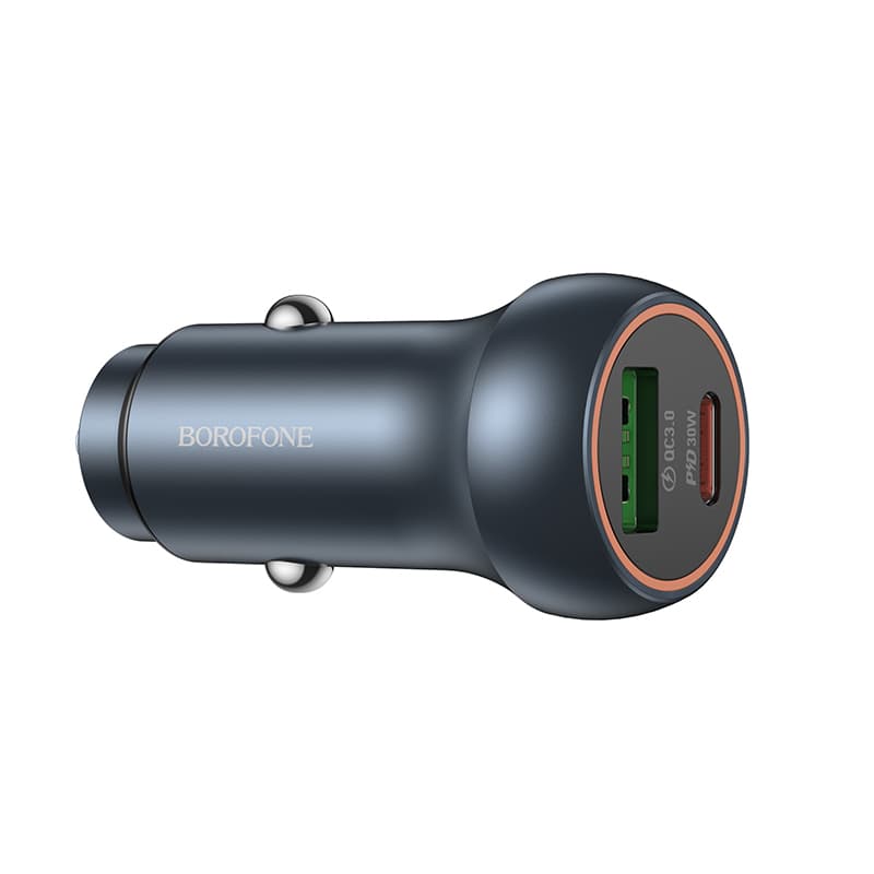 Adaptér do auta Borofone BZ32B Fresh s funkcí rychlonabíjení 48W Dual šedý - náhled 2