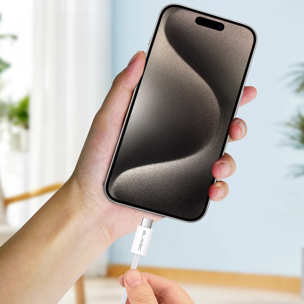 Datový kabel Blavec Candy Braided USB-C - USB-C PD 60W 3A 2m (CCA-CC3W20) bílý - náhled 2