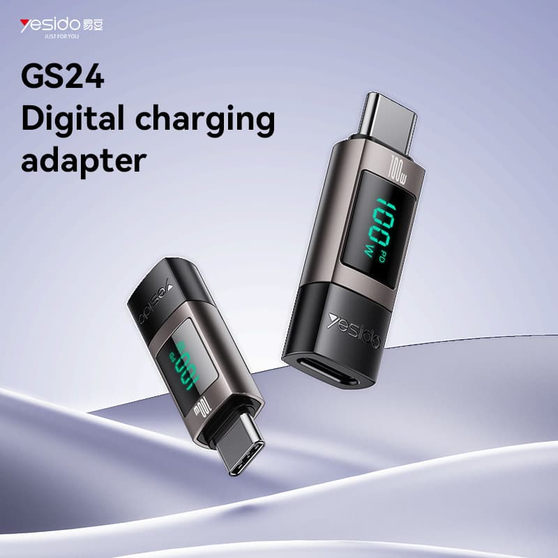 Adaptér Yesido OTG GS24 USB-C - USB-C s LCD displejem černý - náhled 2