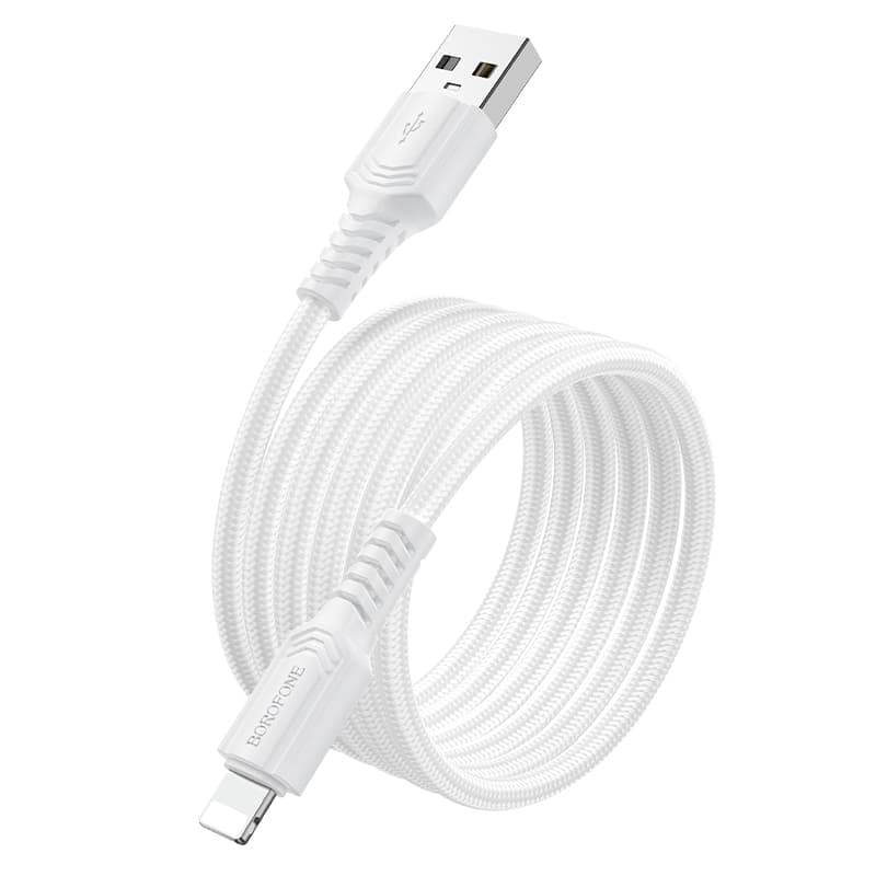 Datový kabel Borofone BX116 Certain USB-A - Lightning 2,4A 1m bílý - náhled 2
