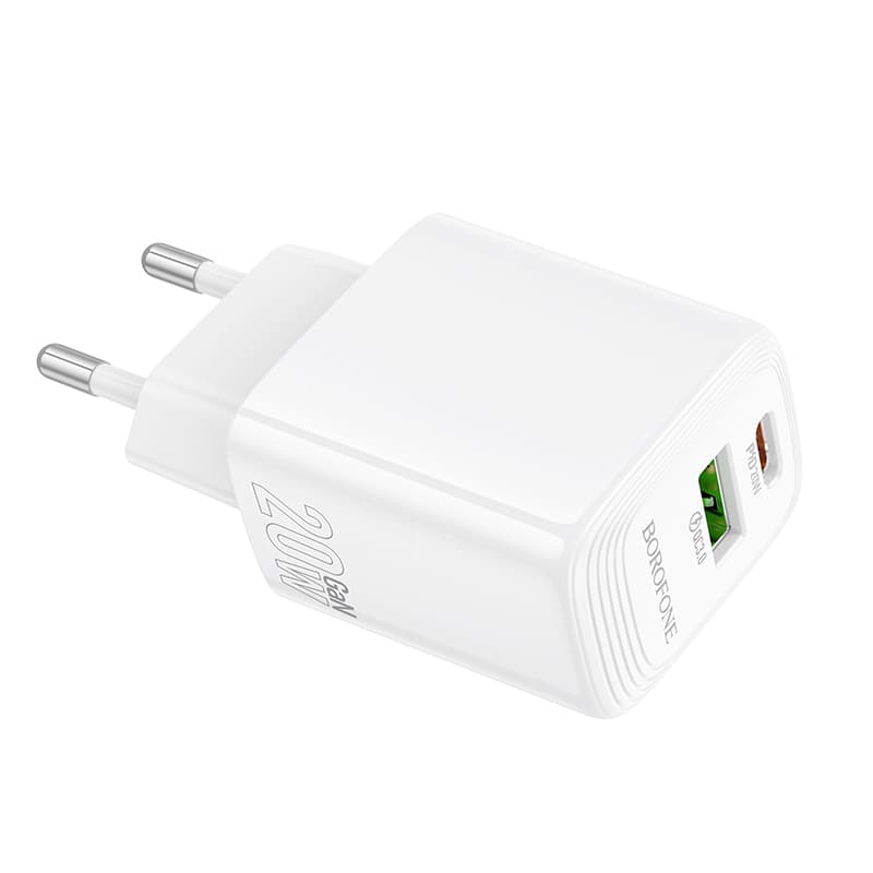 Adaptér Borofone BN27 Fuente s funkcí rychlonabíjení 20W Dual bílý - náhled 2