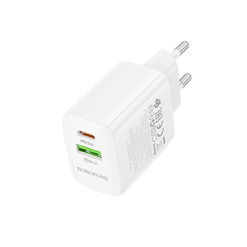 Adaptér Borofone BN29 Fuente s funkcí rychlonabíjení 30W Dual bílý - náhled 2
