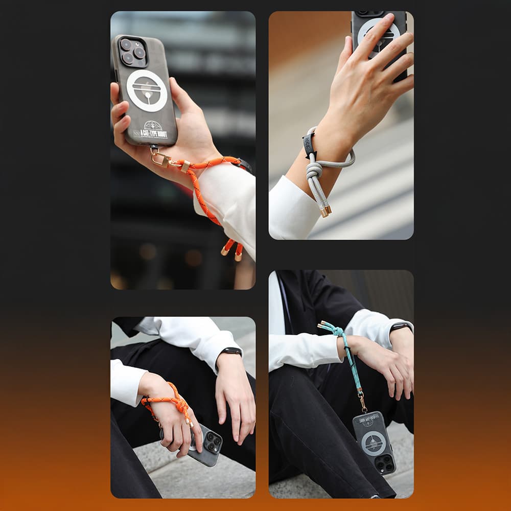 Univerzální šňůrka na telefon Rock Short Wrist šedá - náhled 2