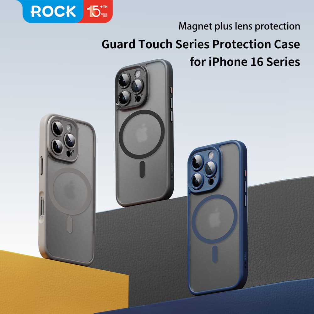 Zadní kryt Rock Guard Touch Matte Series Magnetic pro iPhone 16 šedý - náhled 2