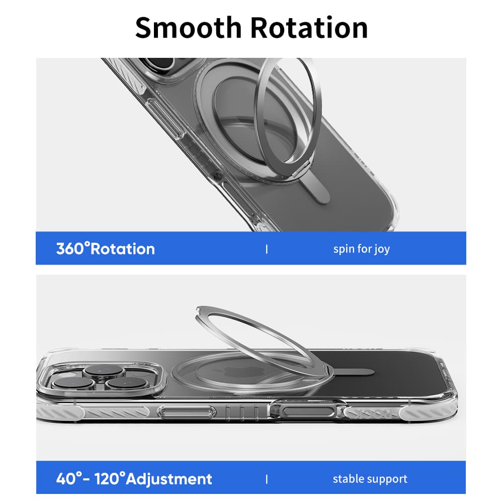 Zadní kryt Rock Rotating Stand Crystal Series Magnetic pro iPhone 16 černý - náhled 2