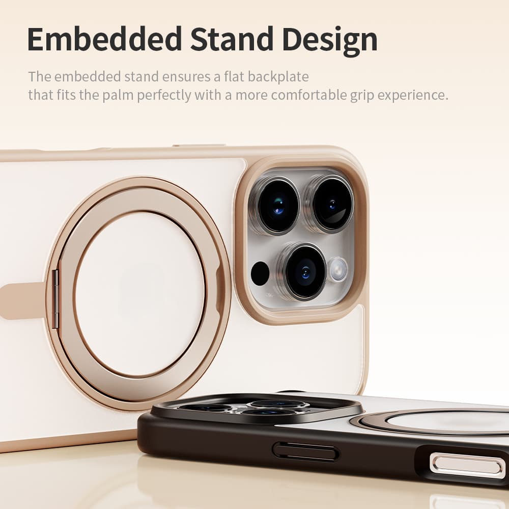 Zadní kryt Rock Rotating Stand Soft Touch Series Magnetic pro iPhone 16 Pro Max zlatý - náhled 2