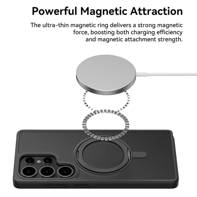 Zadní kryt Rock Rotating Stand Soft Touch Series Magnetic pro Samsung Galaxy S25 černý - náhled 2