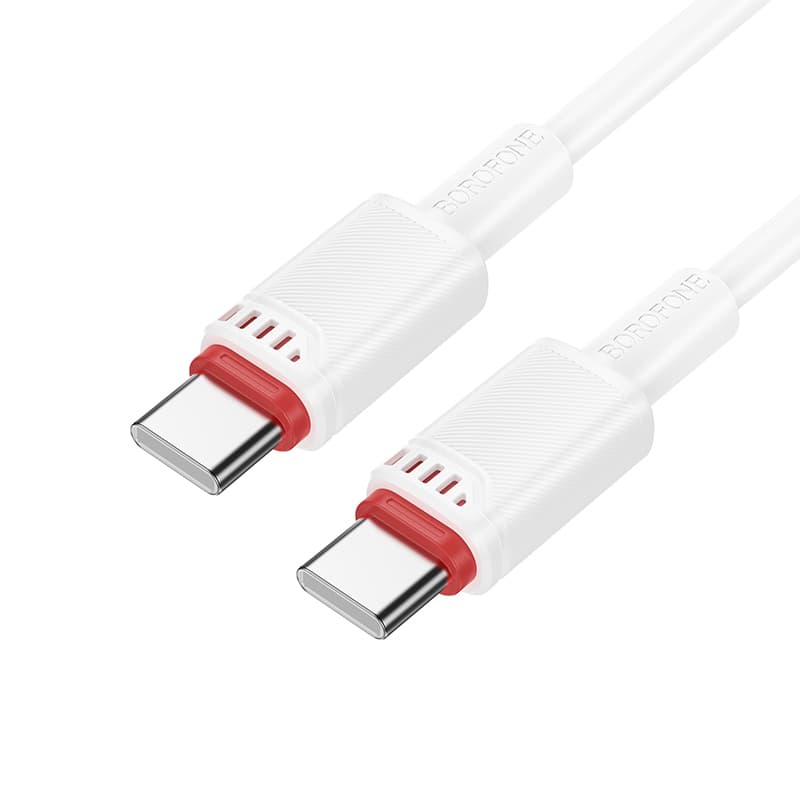 Datový kabel Borofone BX110 Beneficio USB-C - USB-C 60W 3A 1m bílý - náhled 2