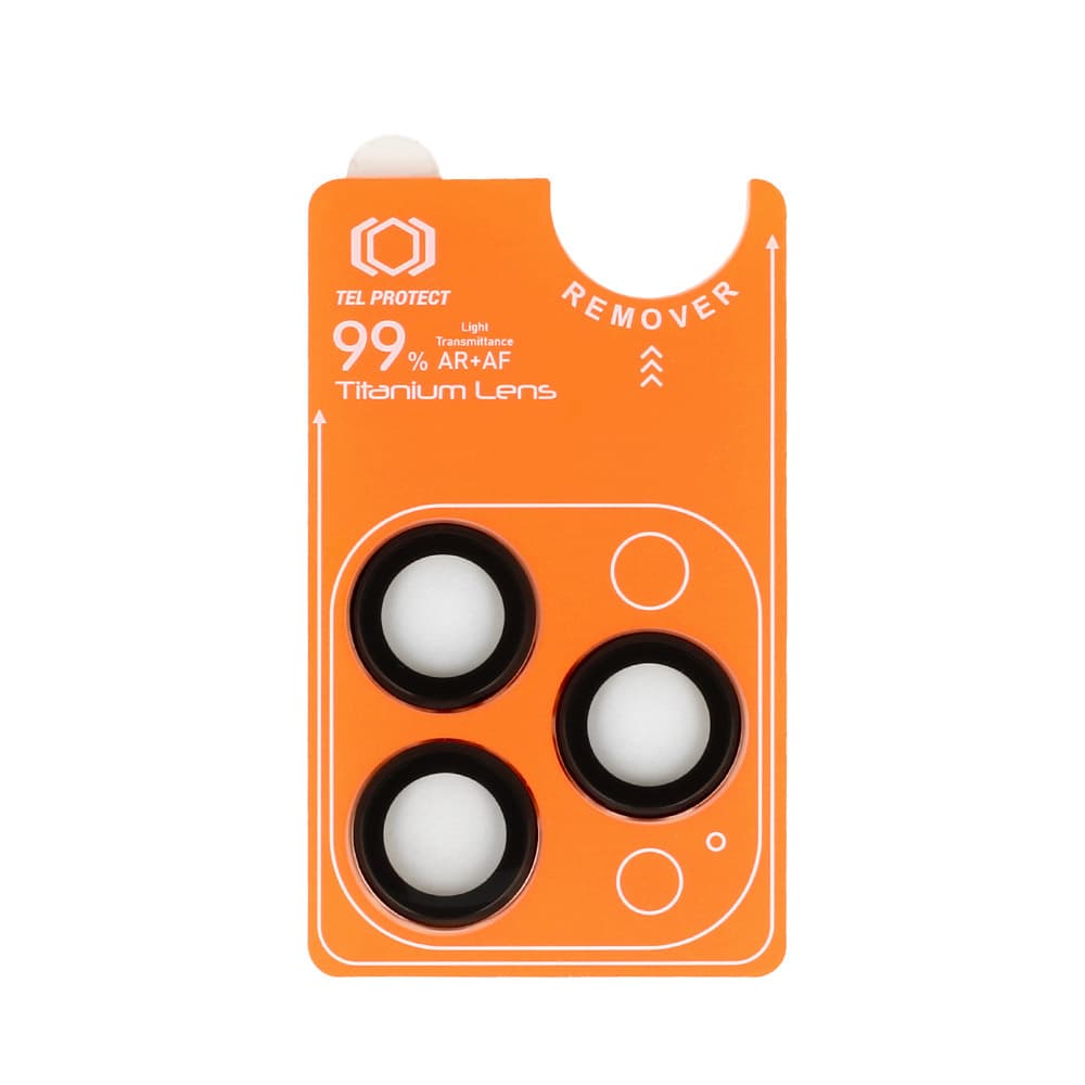 Tvrzené sklo Tel Protect Titanium Lens 99% AR na fotoaparát pro iPhone 13 Pro-13 Pro Max black (3 pcs) - náhled 2