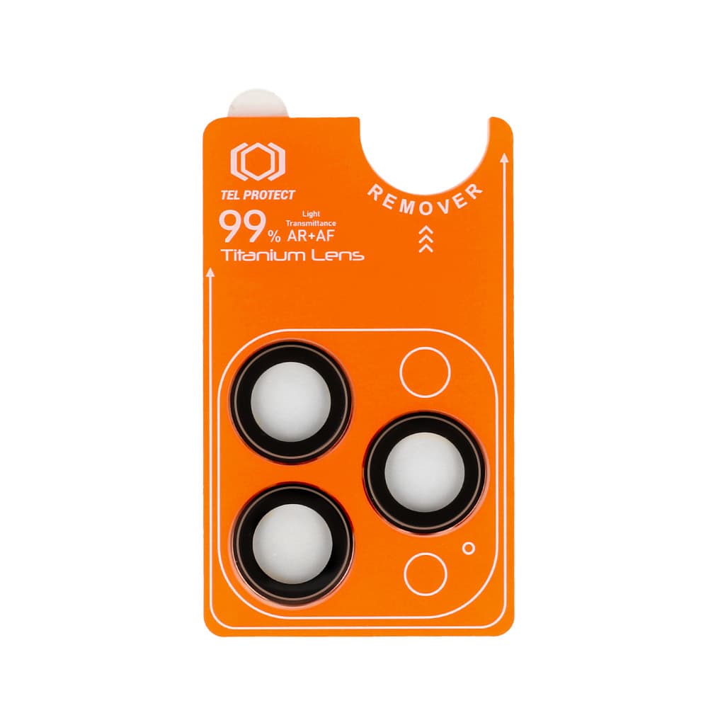 Tvrzené sklo Tel Protect Titanium Lens 99% AR na fotoaparát pro iPhone 15 Pro-15 Pro Max titanium (3 pcs) - náhled 2