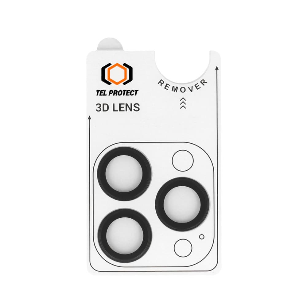 Tvrzené sklo Tel Protect 3D Lens na fotoaparát pro iPhone 16 Pro-16 Pro Max black (3 pcs) - náhled 2