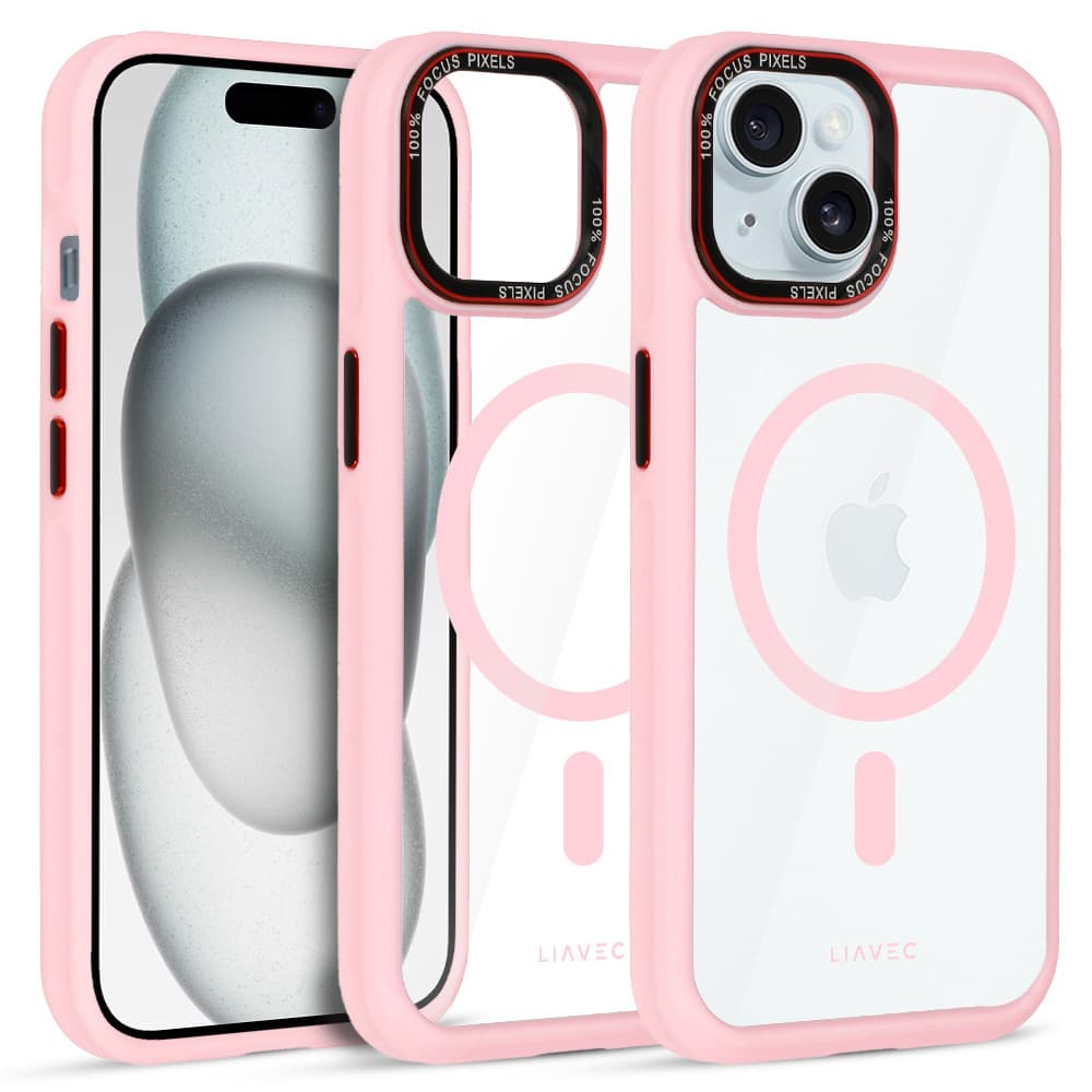 Zadní kryt Liavec Hybrid Magsafe Clear pro iPhone 15 light pink - náhled 2
