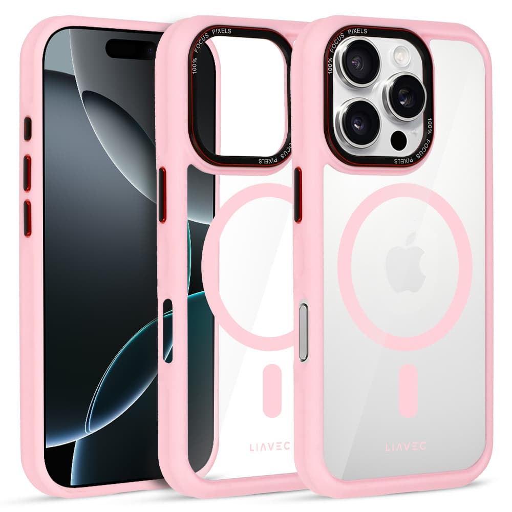 Zadní kryt Liavec Hybrid Magsafe Clear pro iPhone 16 Pro Max light pink - náhled 2