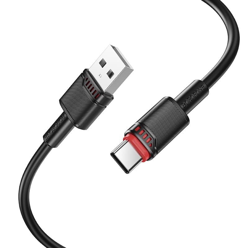 Datový kabel Borofone BX110 Beneficio USB-A na USB-C 2,4A 1m černý - náhled 2