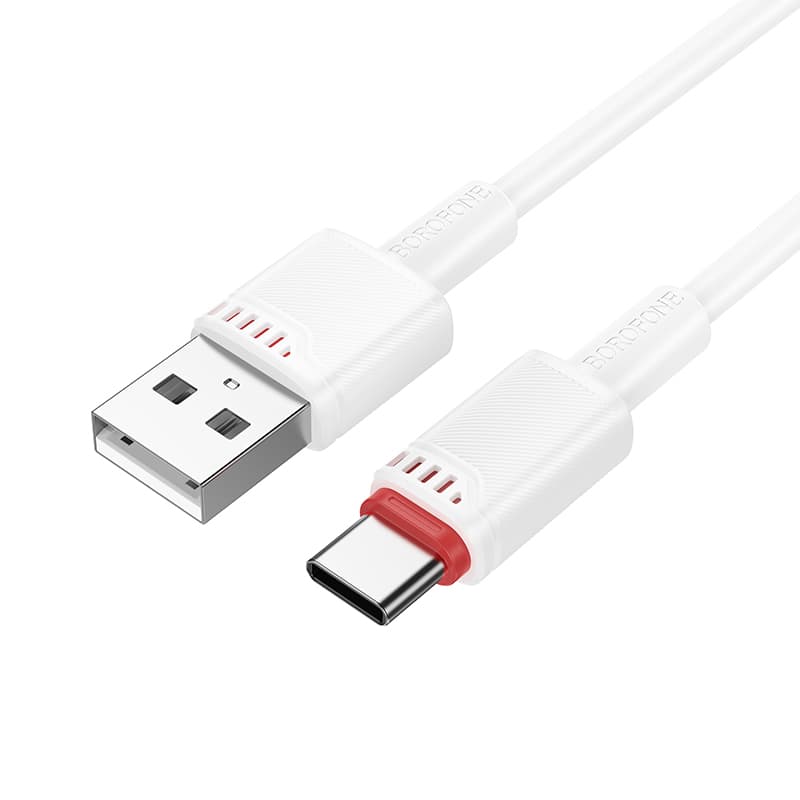Datový kabel Borofone BX110 Beneficio USB-A na USB-C 2,4A 1m bílý - náhled 2