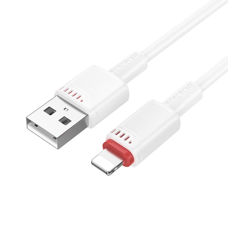 Datový kabel Borofone BX110 Beneficio USB-A na Lightning 2,4A 1m bílý - náhled 2