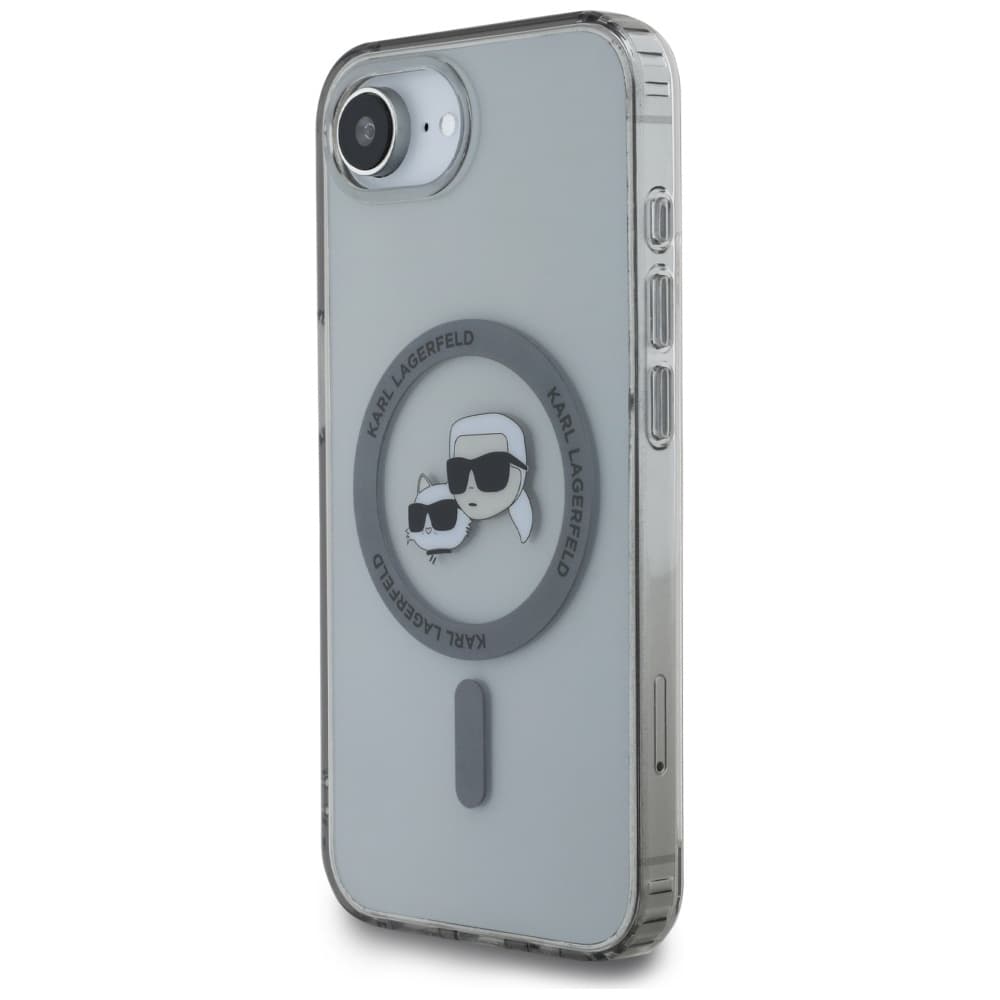 Zadní kryt KARL LAGERFELD IML Metal Karl &amp; Choupette Heads MagSafe pro iPhone 16e black - náhled 2