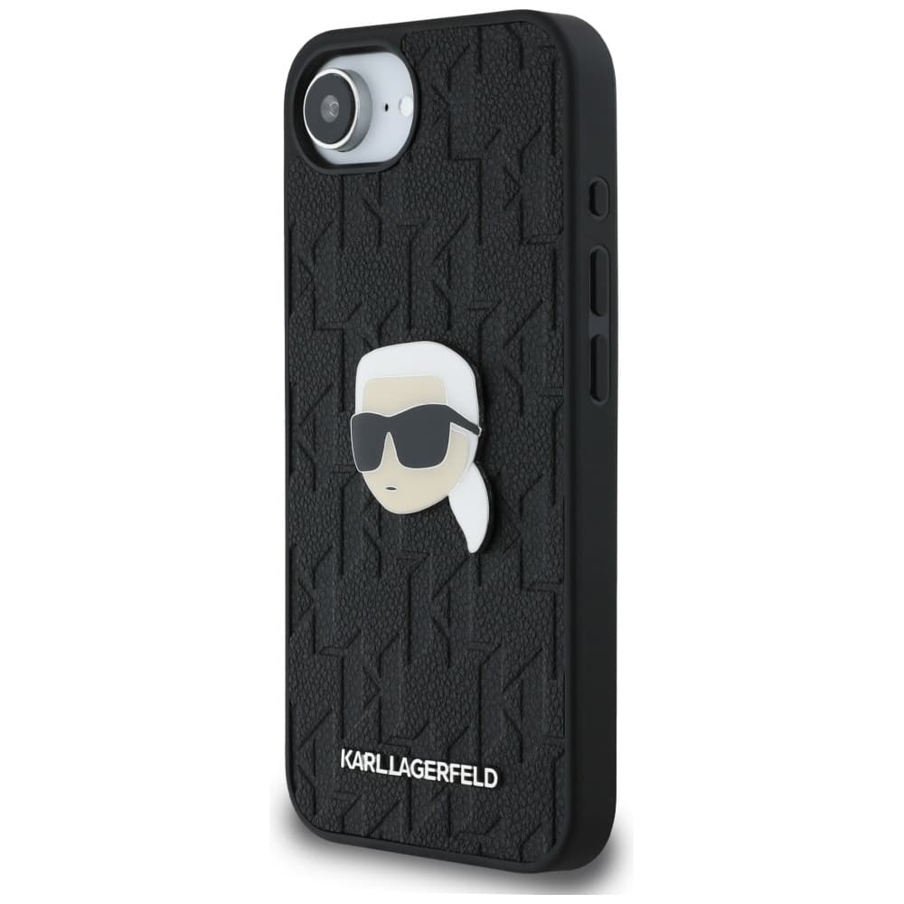 Zadní kryt KARL LAGERFELD Monogram Karl Head Pin pro iPhone 16e black - náhled 2