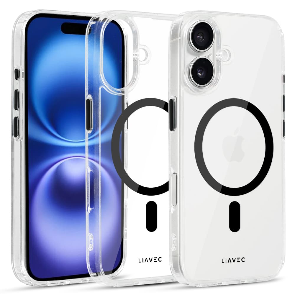Zadní kryt Liavec Glossy Magsafe Clear pro iPhone 16 black - náhled 2