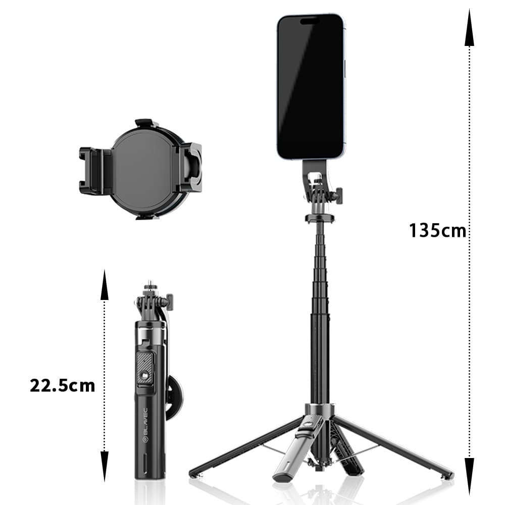 Selfie tyč tripod Blavec P06 Aluminium Fusion Magsafe 1,34 m (SSFP06-MTRHB134) černá - náhled 2