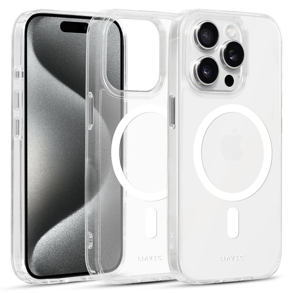 Zadní kryt Liavec Glossy Magsafe Clear pro iPhone 15 Pro white - náhled 2