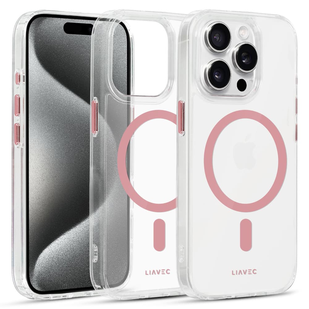 Zadní kryt Liavec Glossy Magsafe Clear pro iPhone 15 pink - náhled 2