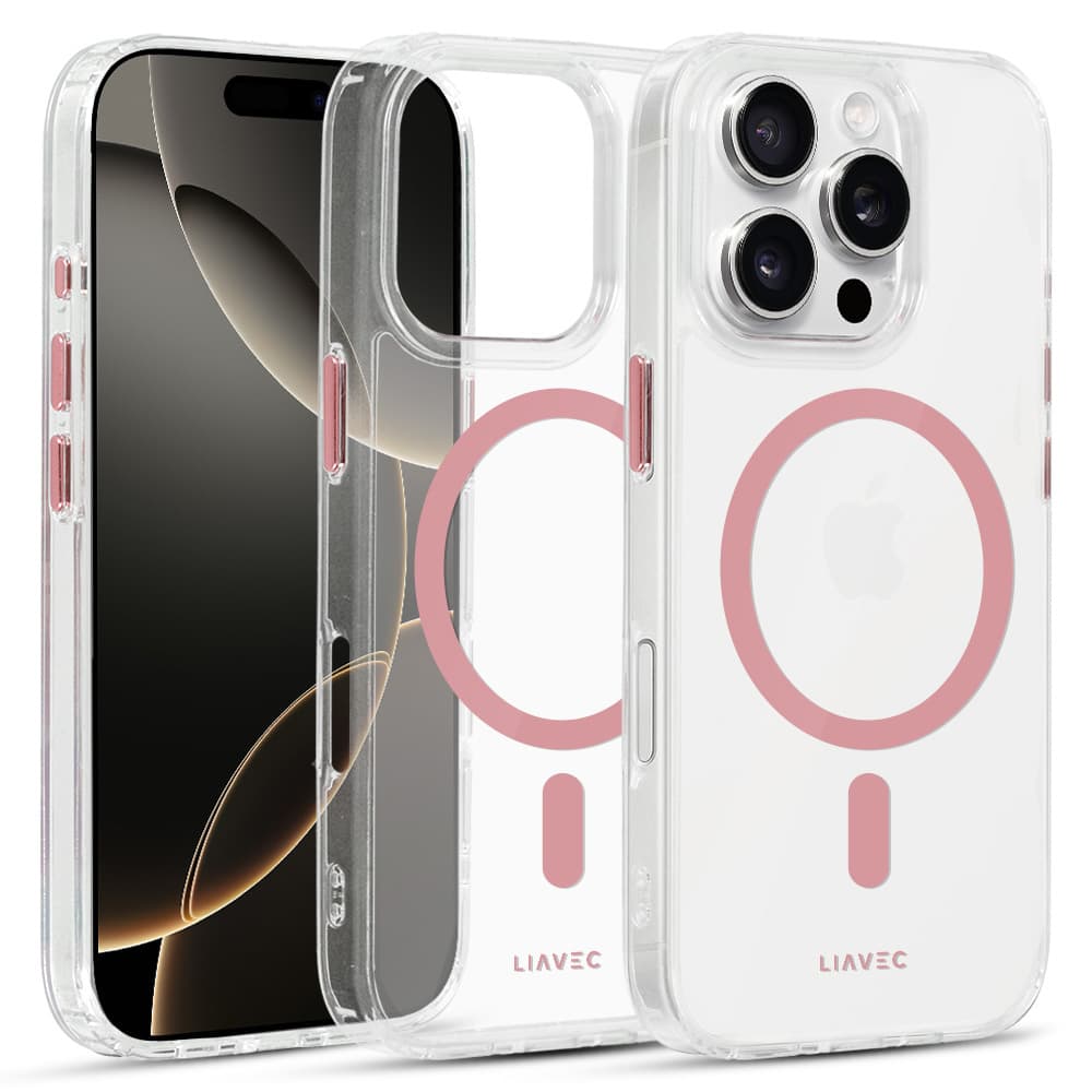 Zadní kryt Liavec Glossy Magsafe Clear pro iPhone 16 Pro pink - náhled 2