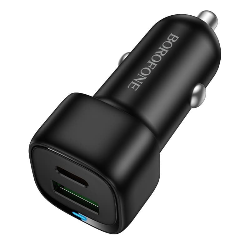Adaptér do auta Borofone BZ34B Cloud s funkcí rychlonabíjení USB-A+USB-C QC 3.0 PD 38W černý - náhled 2