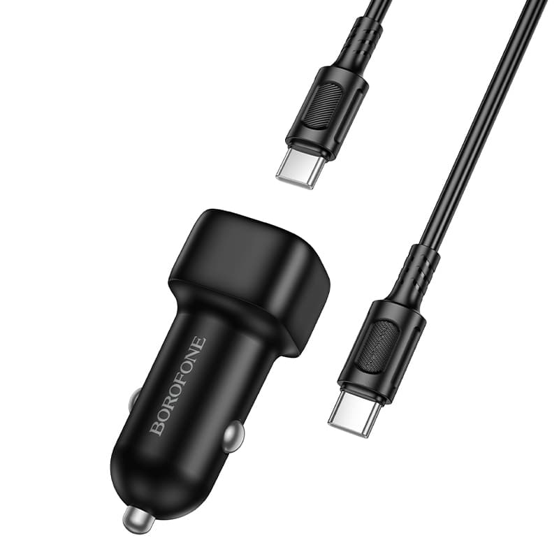 Rychlonabíječka do auta Borofone BZ34B Cloud s datovým kabelem USB-C 3.0 PD 38W černá - náhled 2