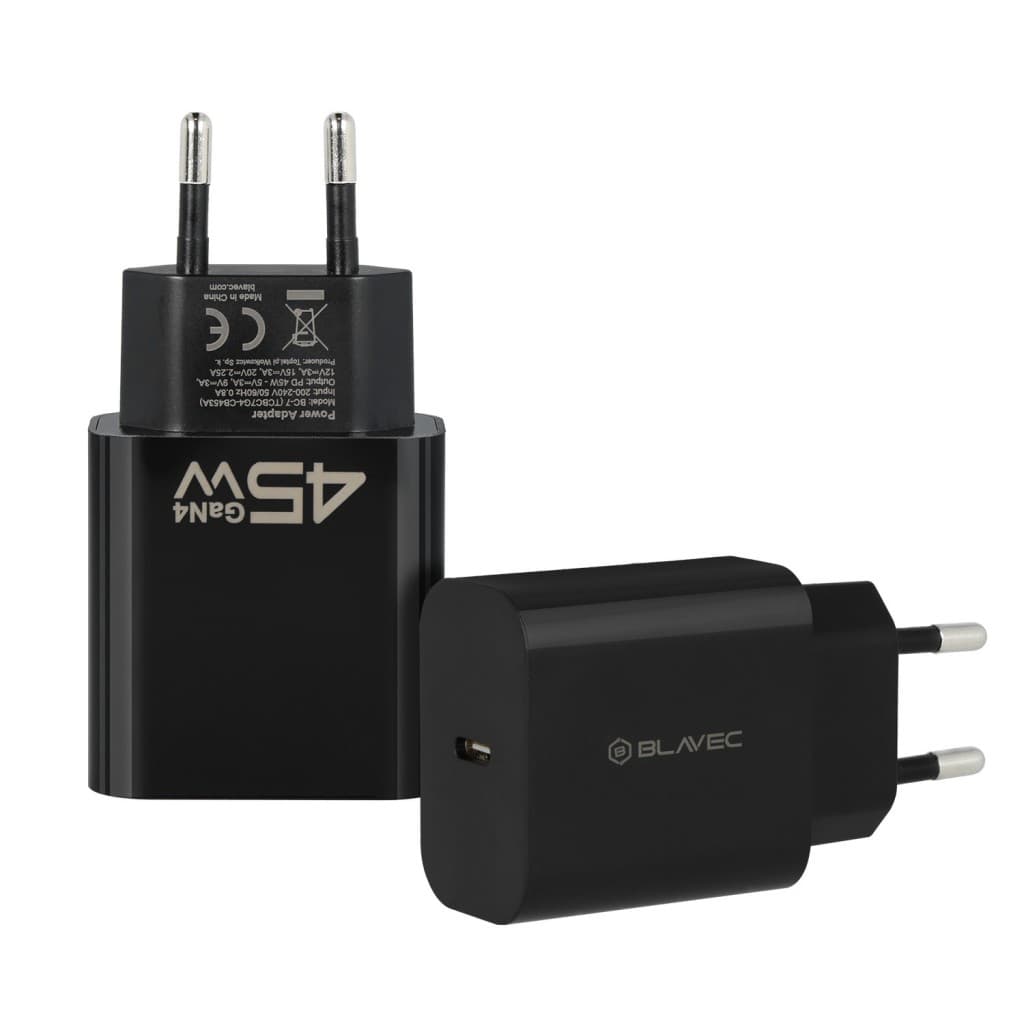 Adaptér Blavec BC-7 GaN4 s funkcí rychlonabíjení 45W (TCBC7G4-CB453A) černý - náhled 2
