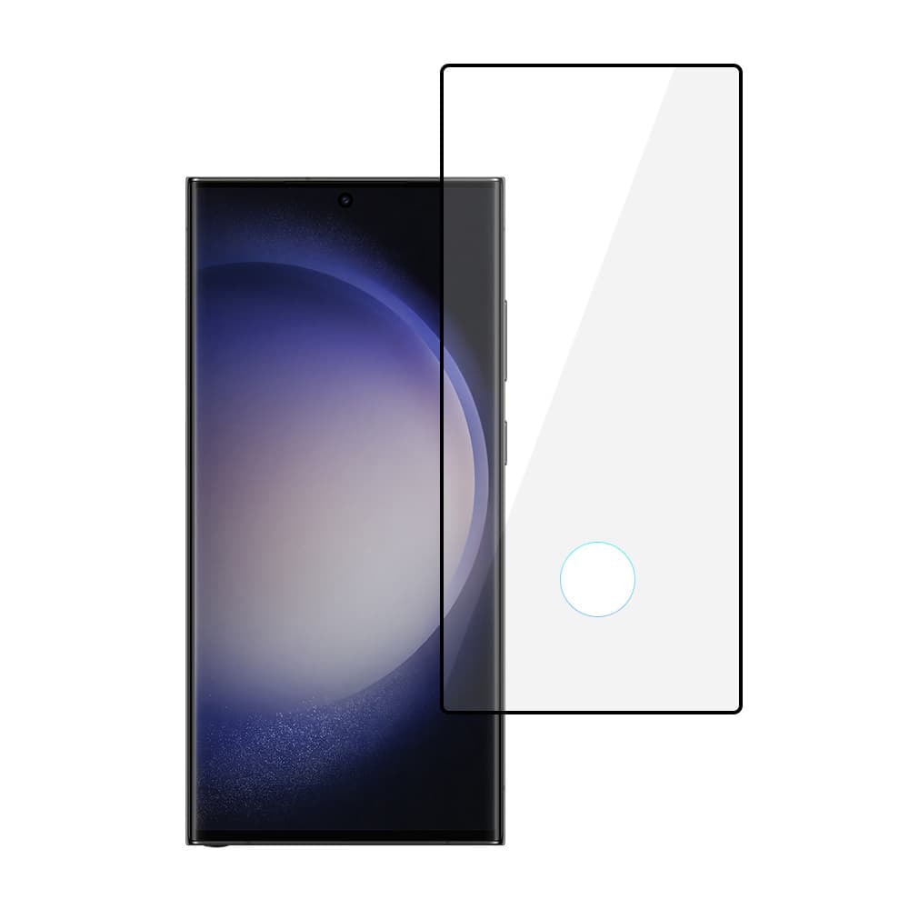 Tvrzené sklo Tel Protect Full Glue 6D pro Samsung Galaxy S23 Ultra černé (s otvorem pro skener) - náhled 2