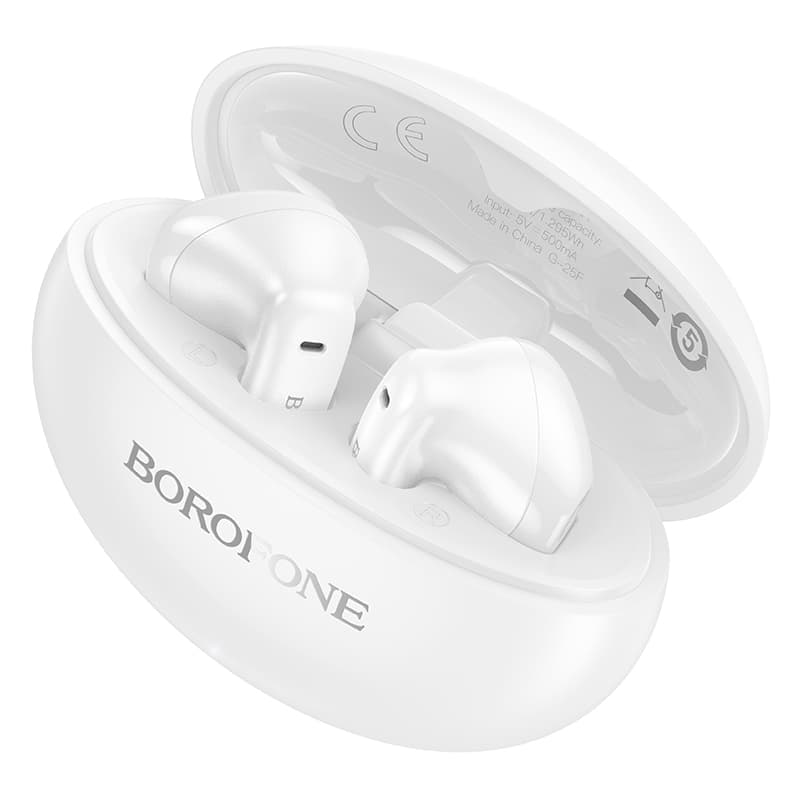 Bezdrátová sluchátka Borofone TWS Bluetooth FQ12 Nice white - náhled 2