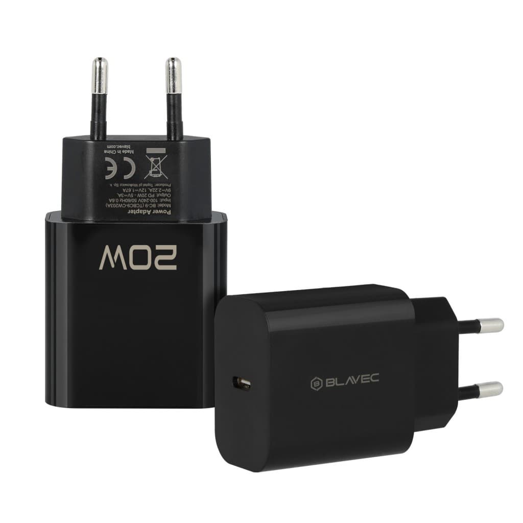 Adaptér Blavec BC-9 – typ C – PD 20W 3A (TCBC9-CB203A) černý - náhled 2