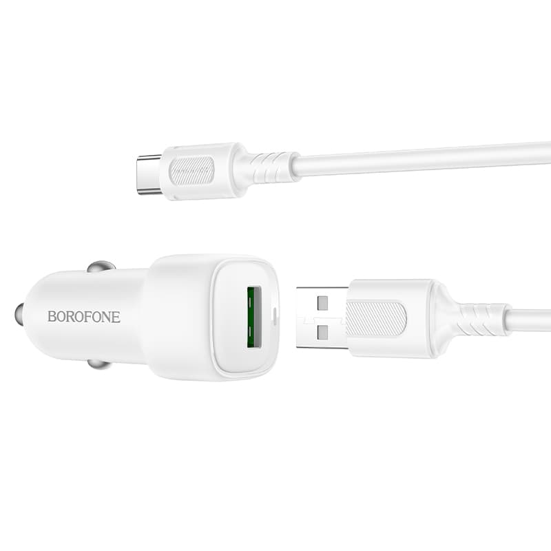 Autonabíječka Borofone BZ34 Cloud s kabelem USB na Type-C 18W bílá - náhled 2