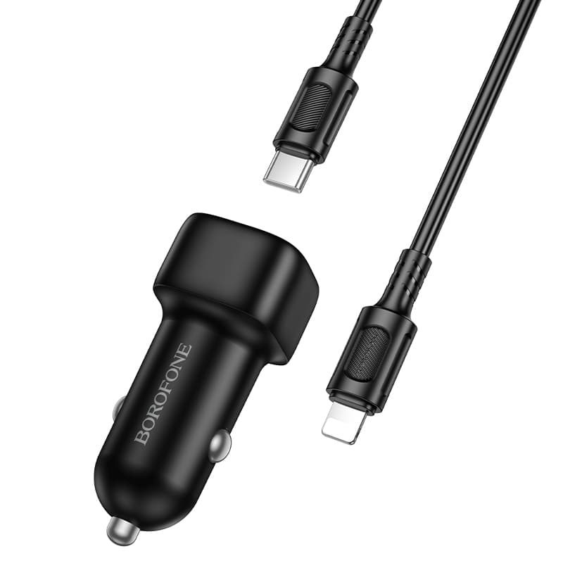Autonabíječka Borofone BZ34B Cloud s kabelem Type-C na Lightning 38W černá - náhled 2