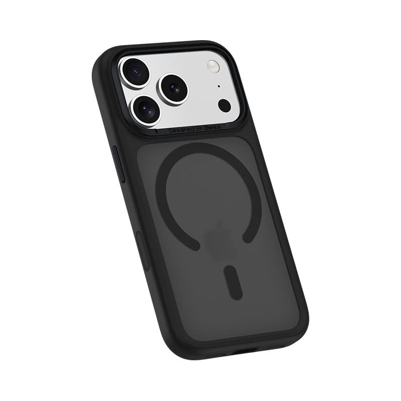 Magnetické mlhové pouzdro Benks s kovovým rámem pro iPhone 17 Pro Max, černé (s tlačítkem pro ovládání fotoaparátu) - náhled 2