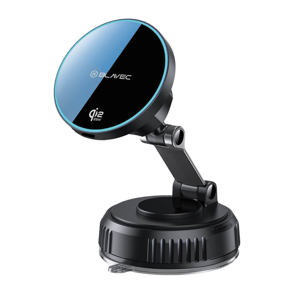Držák do auta Blavec BHC-02 Qi2 25W Vacum Magnetic s bezdrátovým nabíjením (BHC02-QI2PMWIB) černý - náhled 2